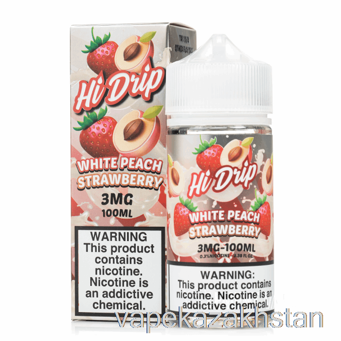 Vape Disposable White Peach Strawberry - Hi-Drip - 100mL 3mg